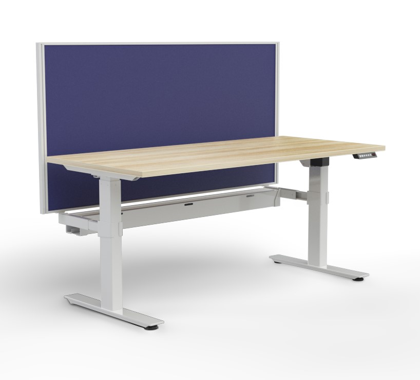 Agile Height Adjustable workstation Cable Tray - with Studio 50 Screen